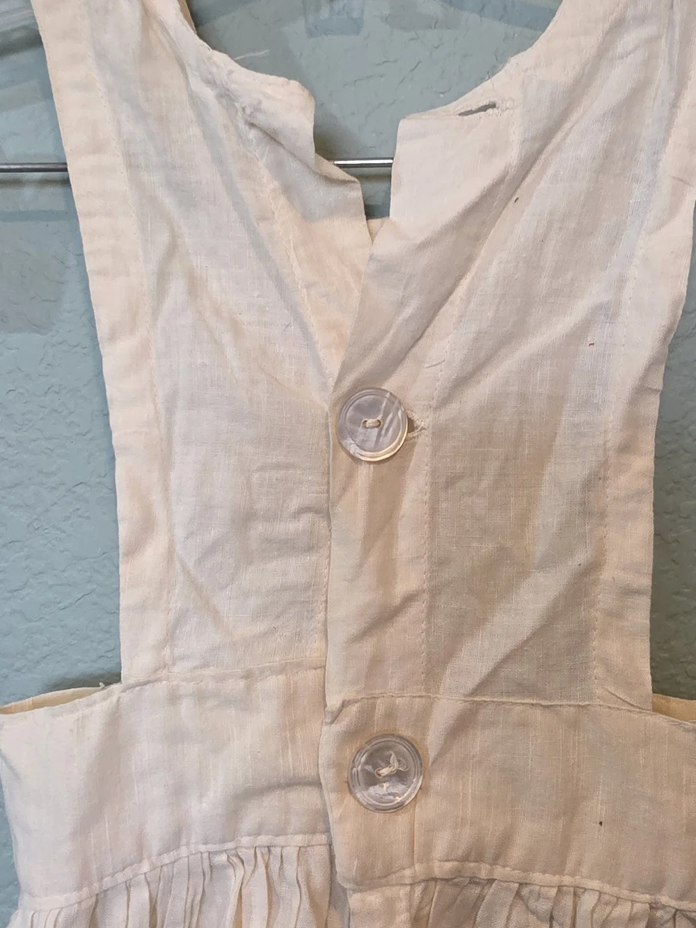 Vintage 1940s WWII Child Red Cross Nurse Pinafore Apron Dress Set w Bonnet Cap
